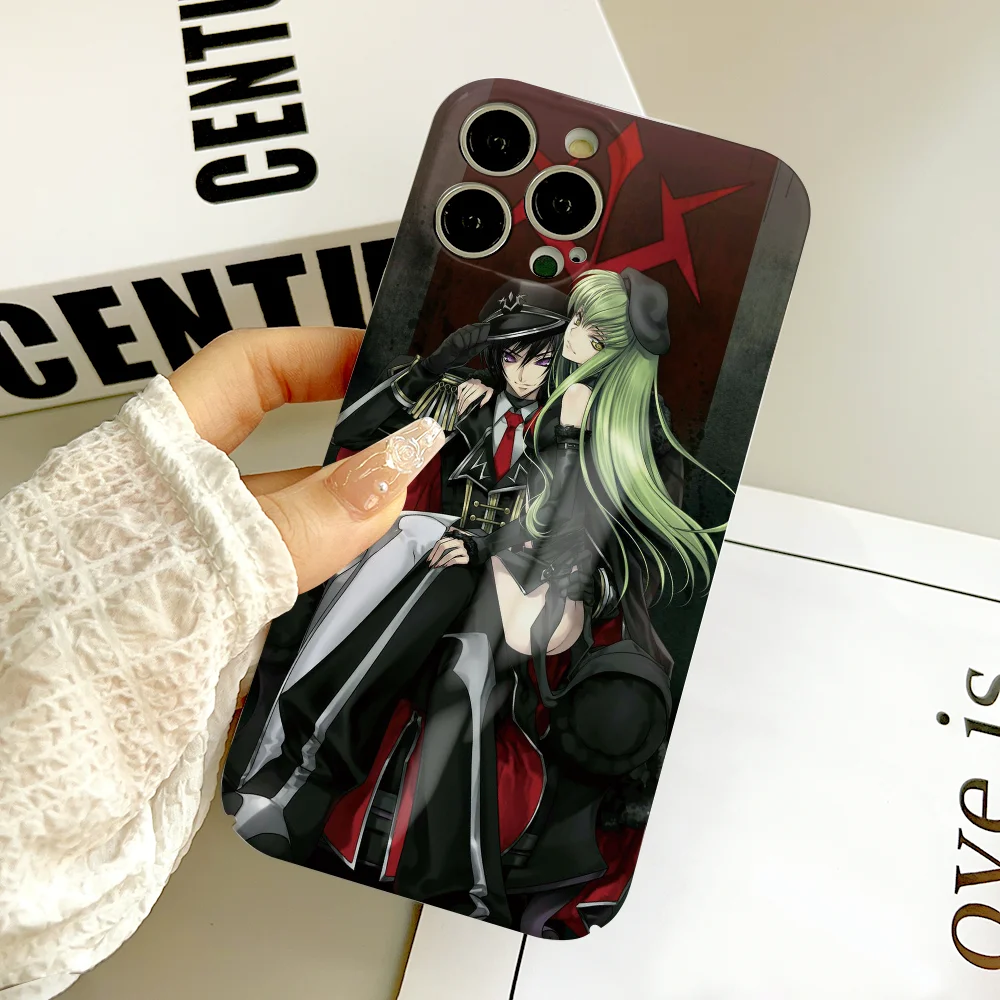 HOT ANIME C-Code GeasS phone case FUNDA For IPhone 16 15 14 13 12 11 Plus Pro Max Mini Precise Hole Matching Film Covers
