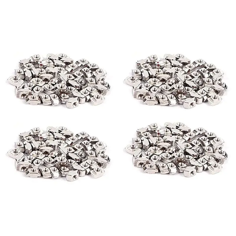 AB46-200 Pcs M5 T-Slot Hammer Head Nut 2020 Series Aluminum Profile Extrusion Slot European Standard (M5 X 10 X 6Mm)