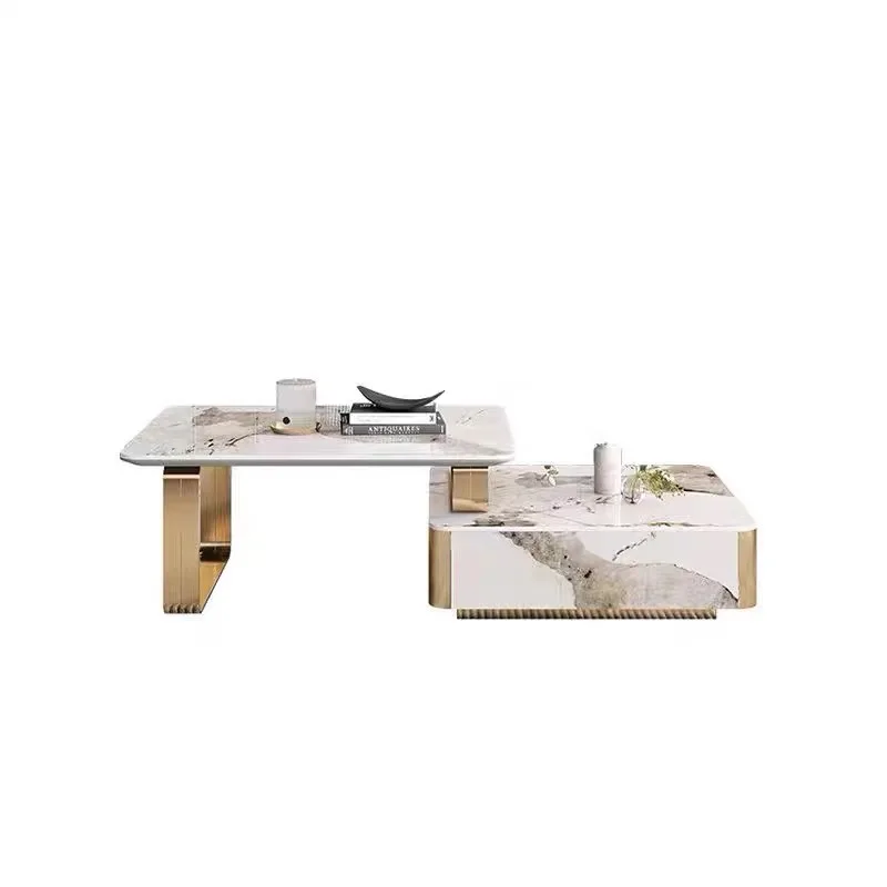 Light luxury Pandora home living room telescopic coffee table combination modern simple small apartment stainless tea table