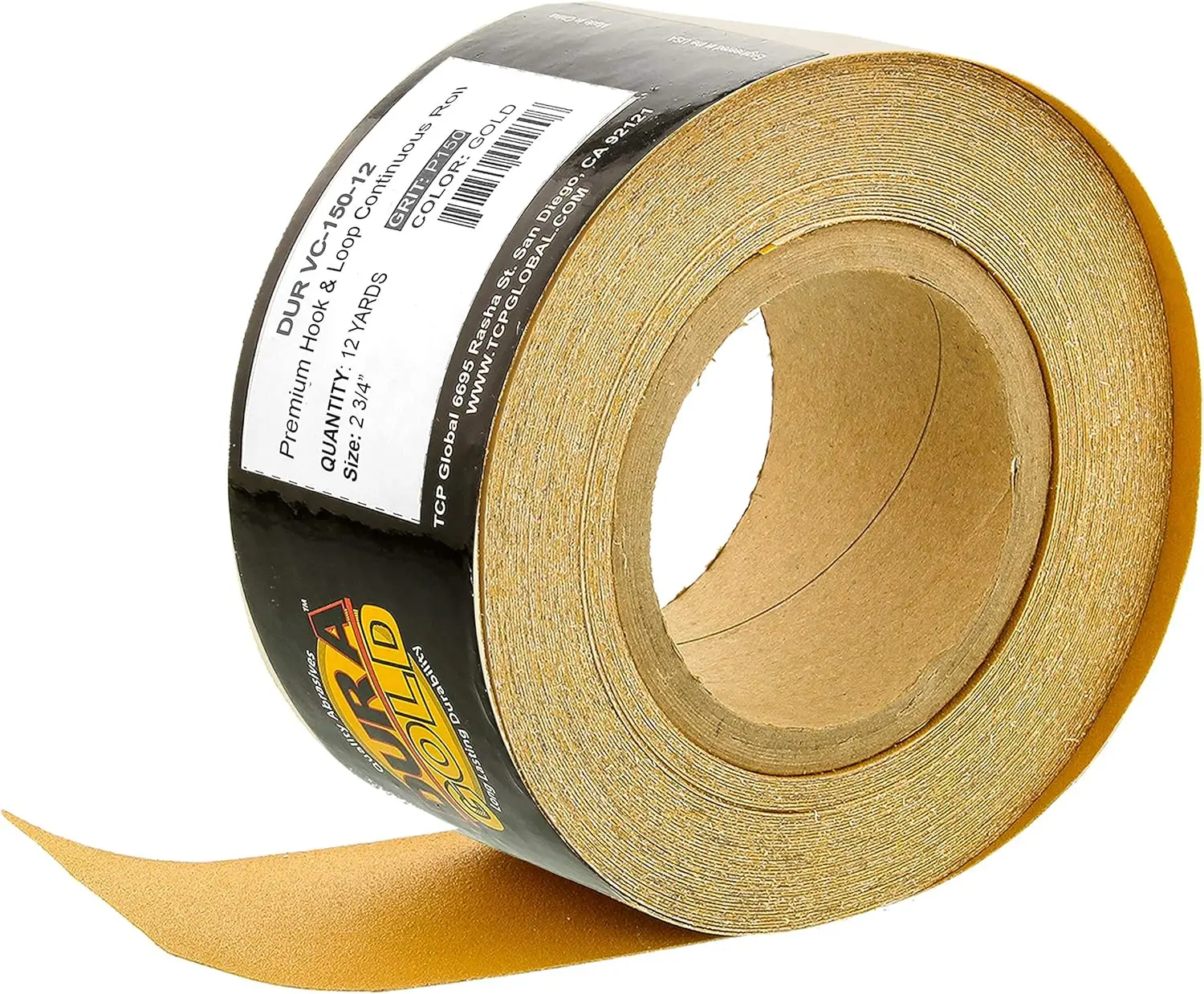 Bloco de Lixamento Longboard com Suporte de Velcro, Almofada PSA e Rolo de Grão 150, 2-3/4 polegadas de largura, 12 Jardas