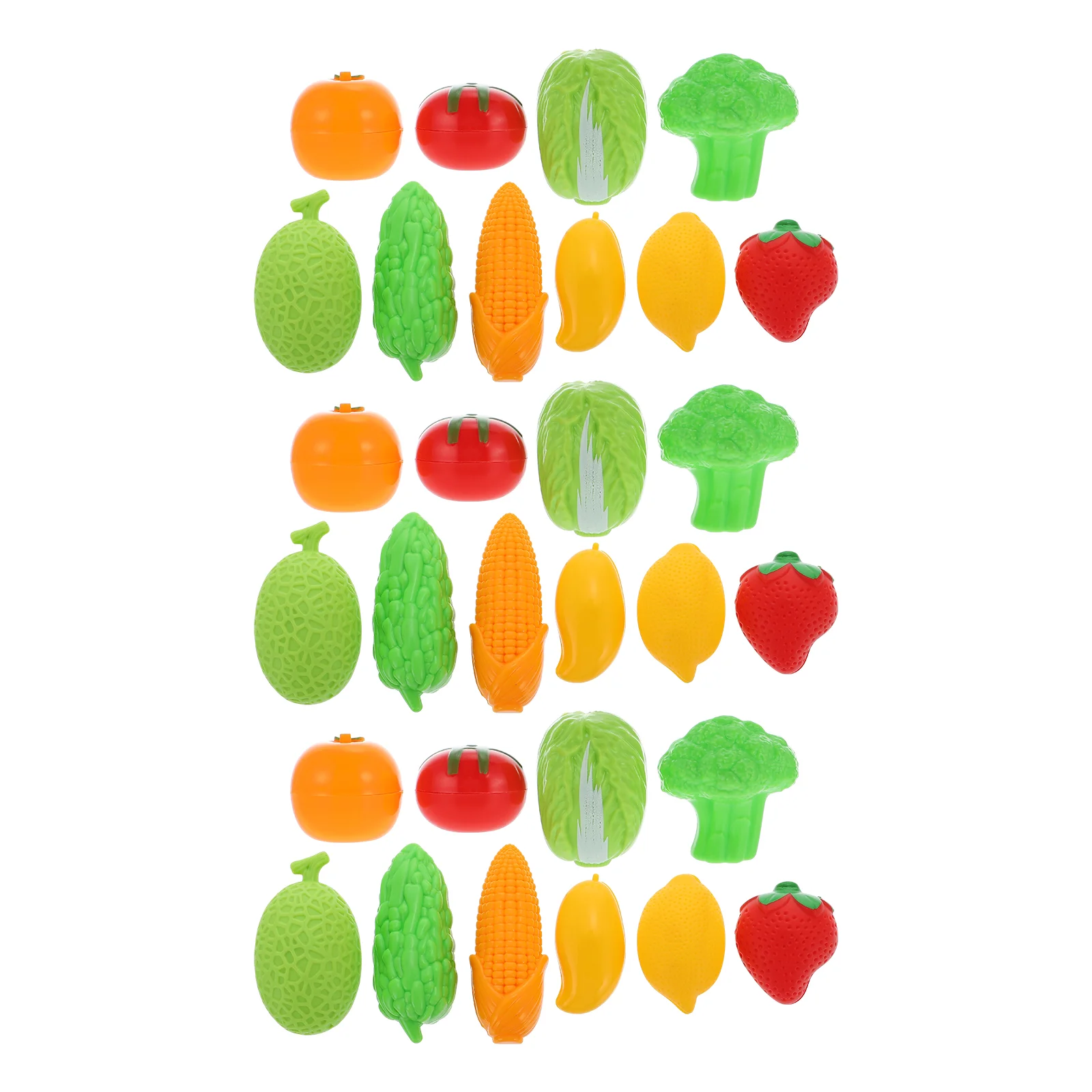 

3 Sets Mini Fruit and Vegetable Model Miniature Play Food Artificial Fake Plastic Kitchen Toy Dollhouse