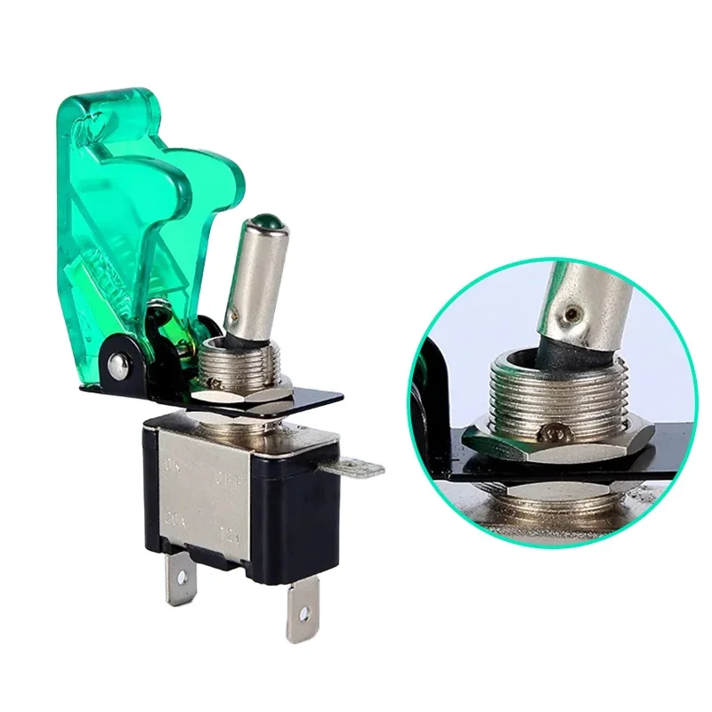 Auto Car เรือรถบรรทุก Illuminated LED สลับสวิทช์ ON OFF ความปลอดภัยเครื่องบิน Flip UP COVER GUARD 12V20A โปร่งใส