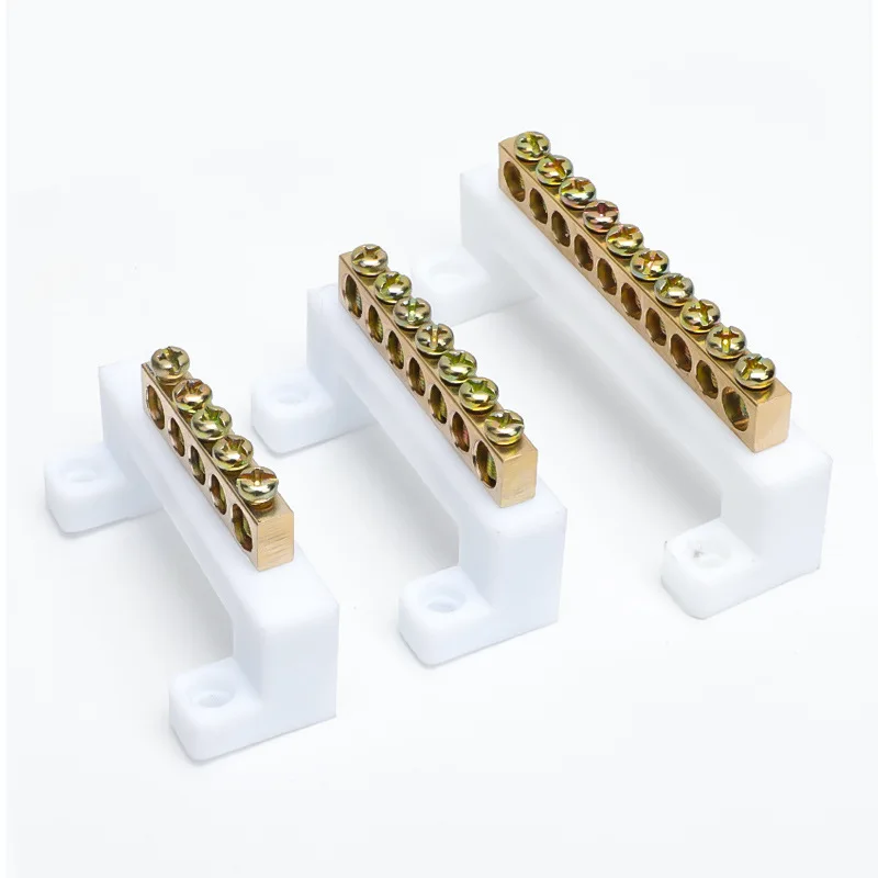 Zero line terminals High Bridge Type Copper Row Grounding Large Current 5/7/10pin Distribution Cabinet Screws Neutral Terminal