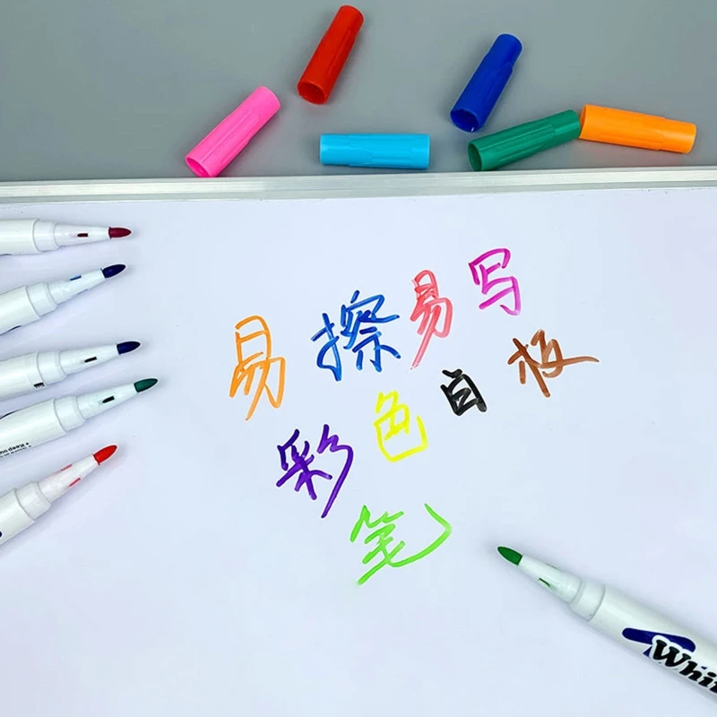 12สีเครื่องหมายไวท์บอร์ด Erasable สีสันปากกา Marker ปากกาชอล์กสำหรับสำนักงานโรงเรียนไวท์บอร์ด Chalkboard
