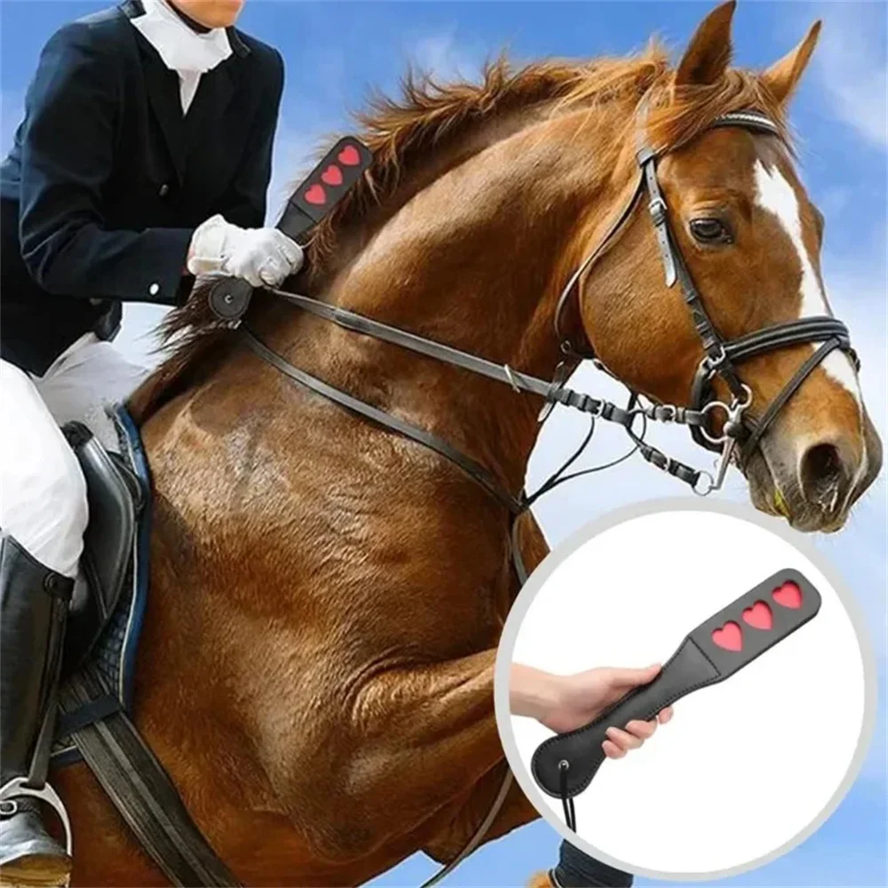 Horse Crop PU Leather Soft Handle Riding Paddle Outside Game Play Reusable Racing Horses Training Practice Tools 1PC