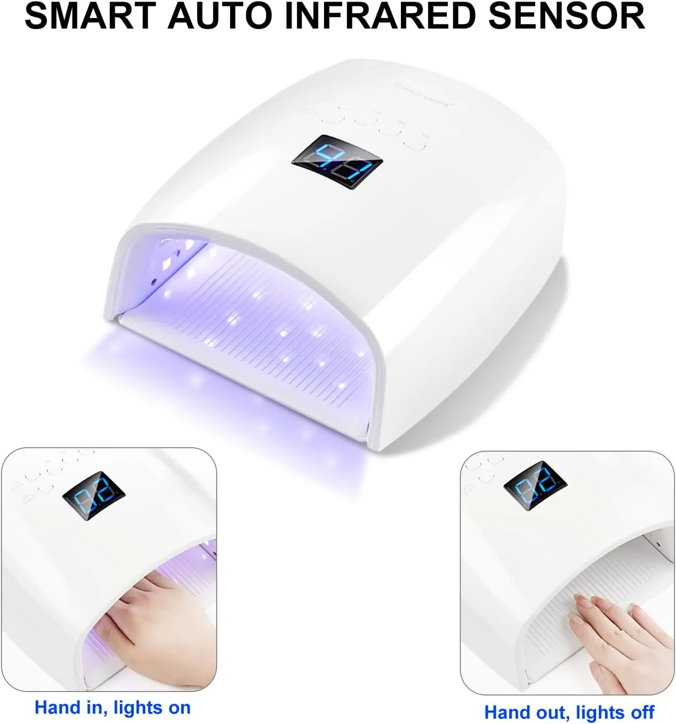 YIKOOLIN 66W Cordless Rechargeable UV LED Nail Lamp Wireless Gel Dryer with LCD Display Timer Auto Sensor Home Salon Manicure