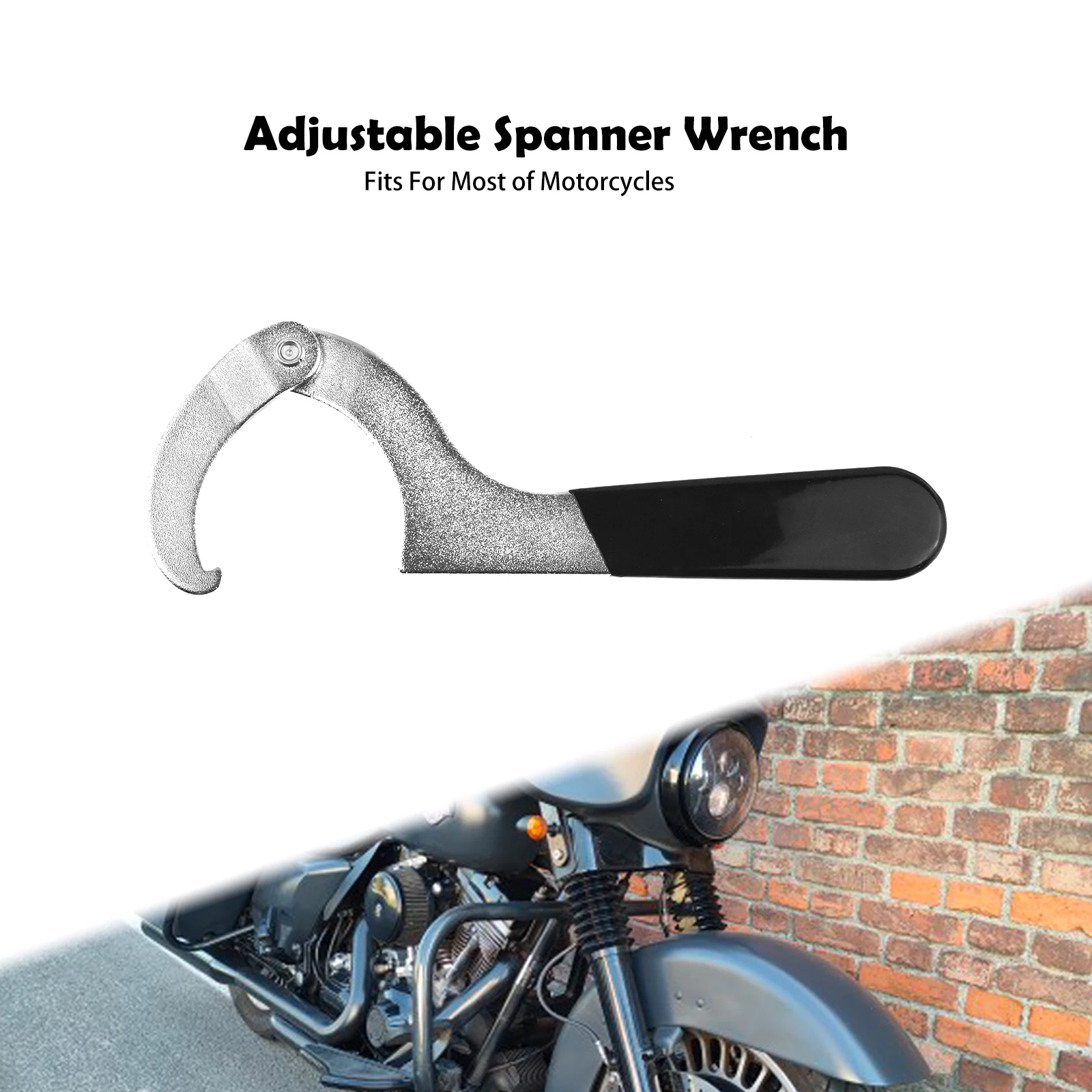 

1PC Adjustable Spanner Wrench Motorcycle 2 to 4- 3/4'' Shock Wrench Steel Tool Spring Universal For Harley For BMW For Kawasaki