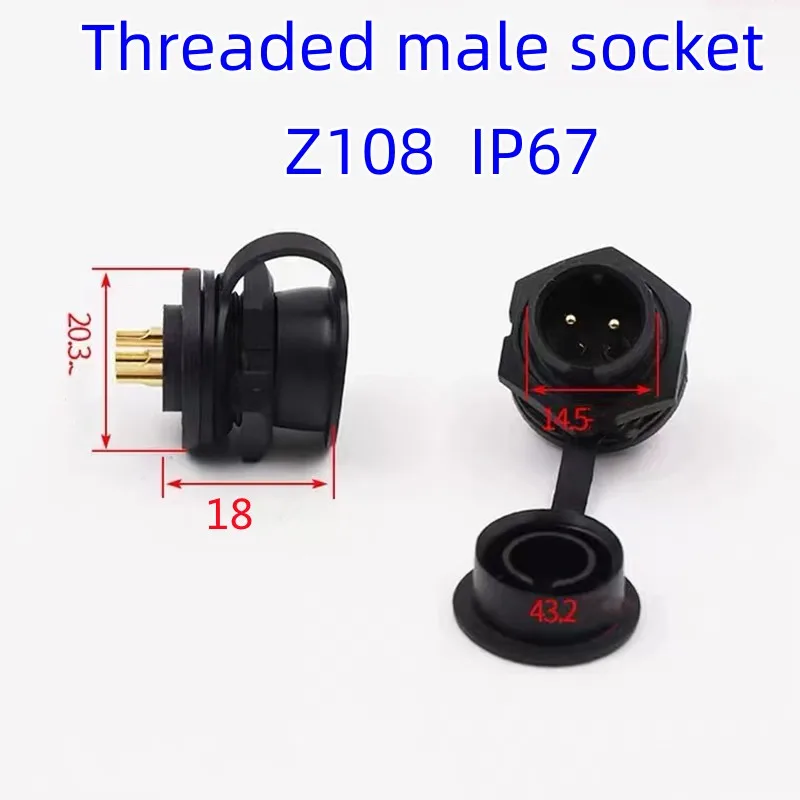 Heavy Duty Connector Z108 Snap Plug Socket IP67 15A 5/6/7/8/9/10 Pin Waterproof Connector LED Lamp Industrial Wire Connectonnect