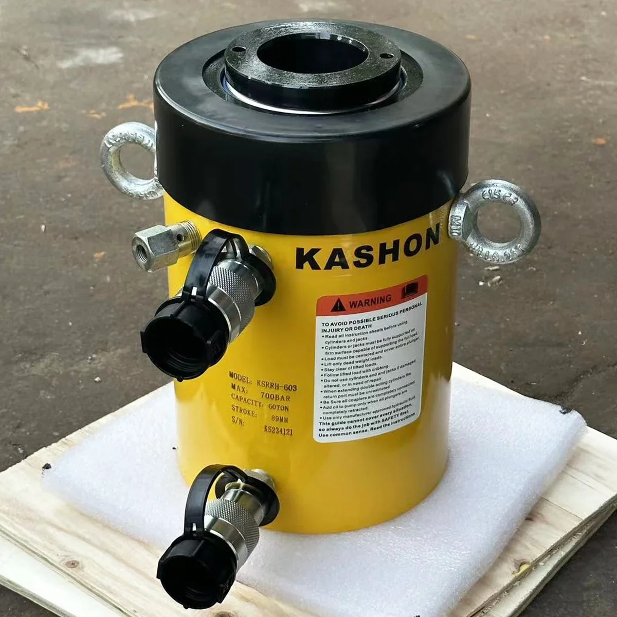 ENERPAC 동급 고성능 60T 스트로크 89mm 더블 액팅 중공 플런저 유압 잭 CE 인증, RRH-603