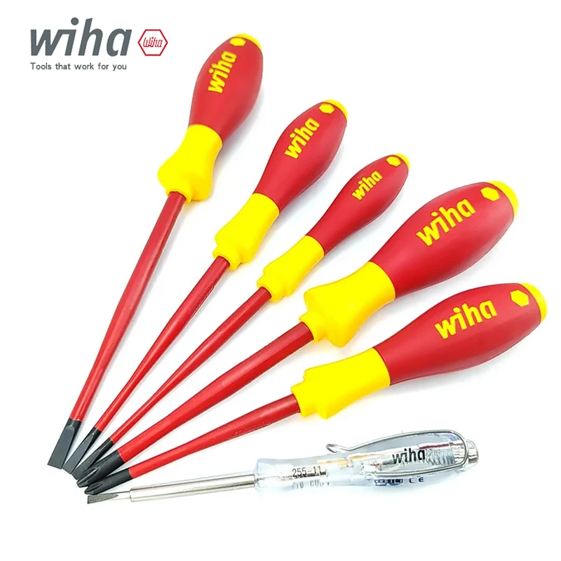 

Wiha 1000V VDE Insulated Screwdriver Set 6 PCS Phillips and Slotted Screwdriver for Electrical Applications 90012C 6PCS SET