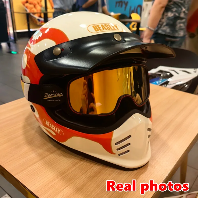 BEASLEY รถจักรยานยนต์แว่นตาย้อนยุค Off-road ทรายกันลมแว่นตากีฬากลางแจ้งเล่นสกีแว่นตาขี่จักรยานแว่นตา