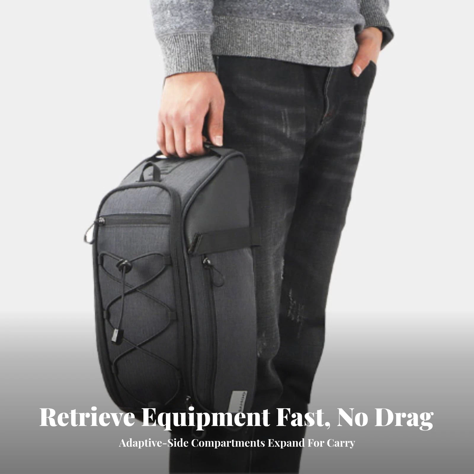 Cycle Rear-Rack Bag Lightweight Rear Rack Pannier with Reflective Details for Cyclists, Short Cycling Trips, Weekend Rides