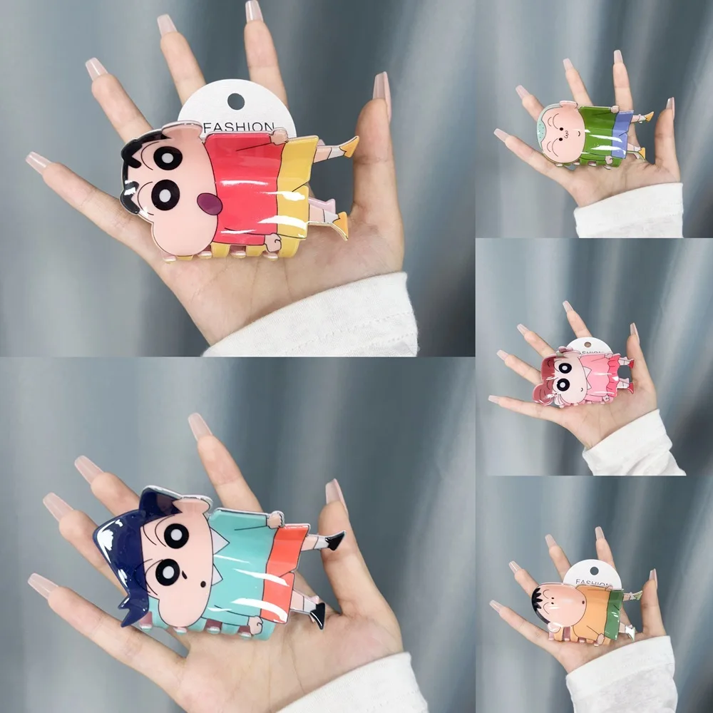 Anime Crayon Shin-Chanss Hair Claw Clip Hairpin Hair Catch Acetic Acid Advanced Sense Clip Headdress Hairpin Girl Birthday Gifts
