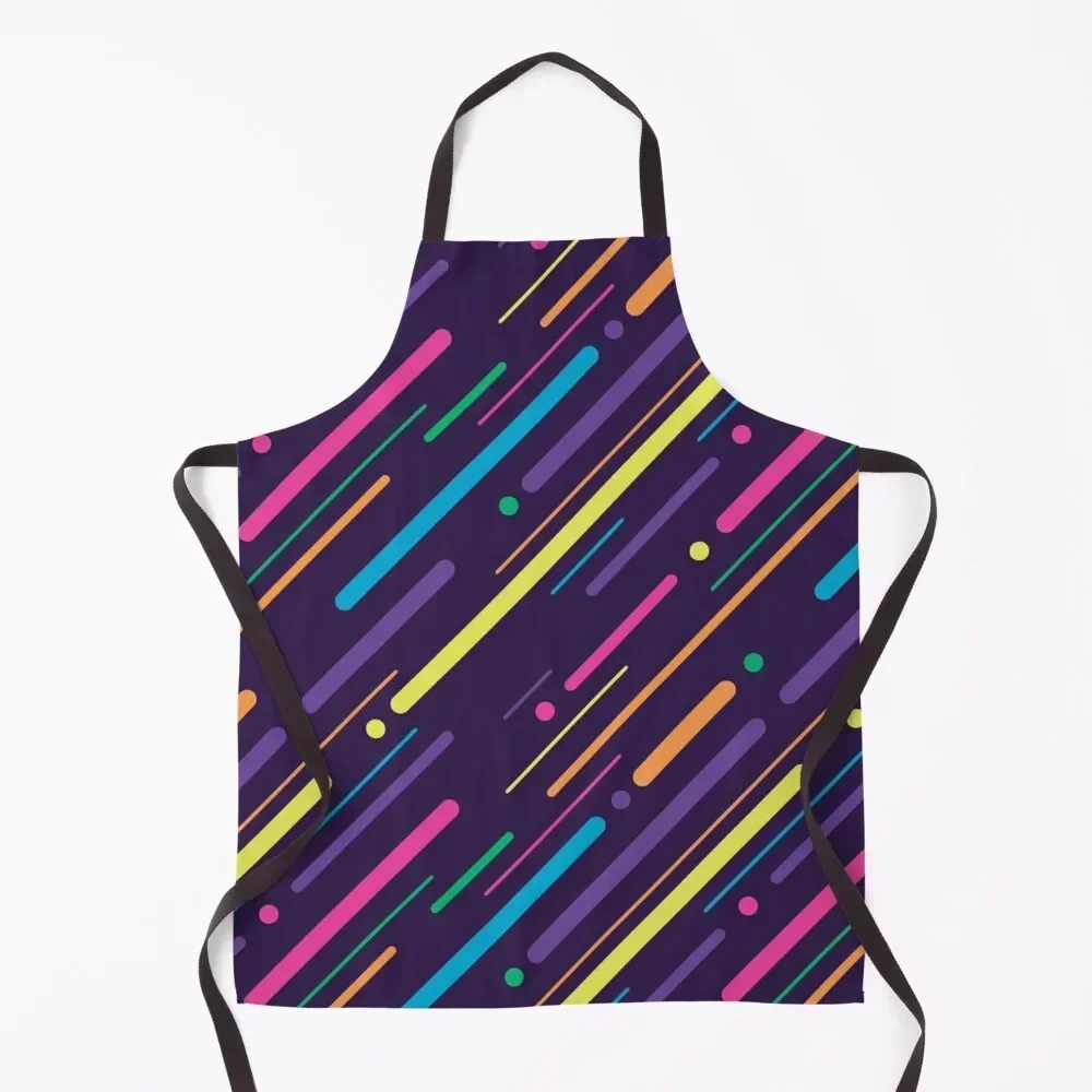 

80s Retro Design Neon Lights Apron Novelties Kitchen And Home Women Kitchen Cooking Clothes japanese woman Apron