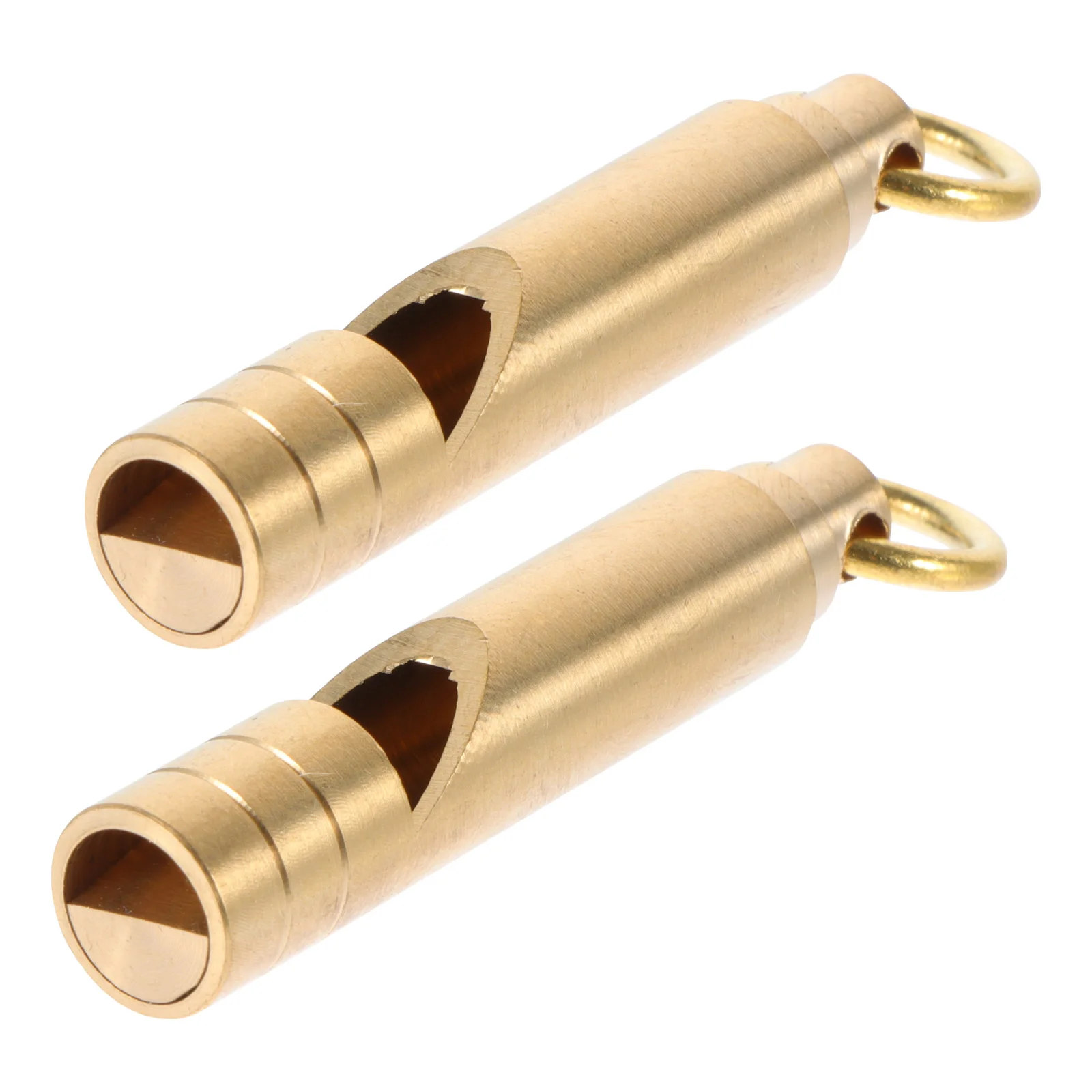 

2 Pcs Vintage Brass Whistle Locket Pendant Decor Competition Portable Outdoor Searching Tool Retro Survival