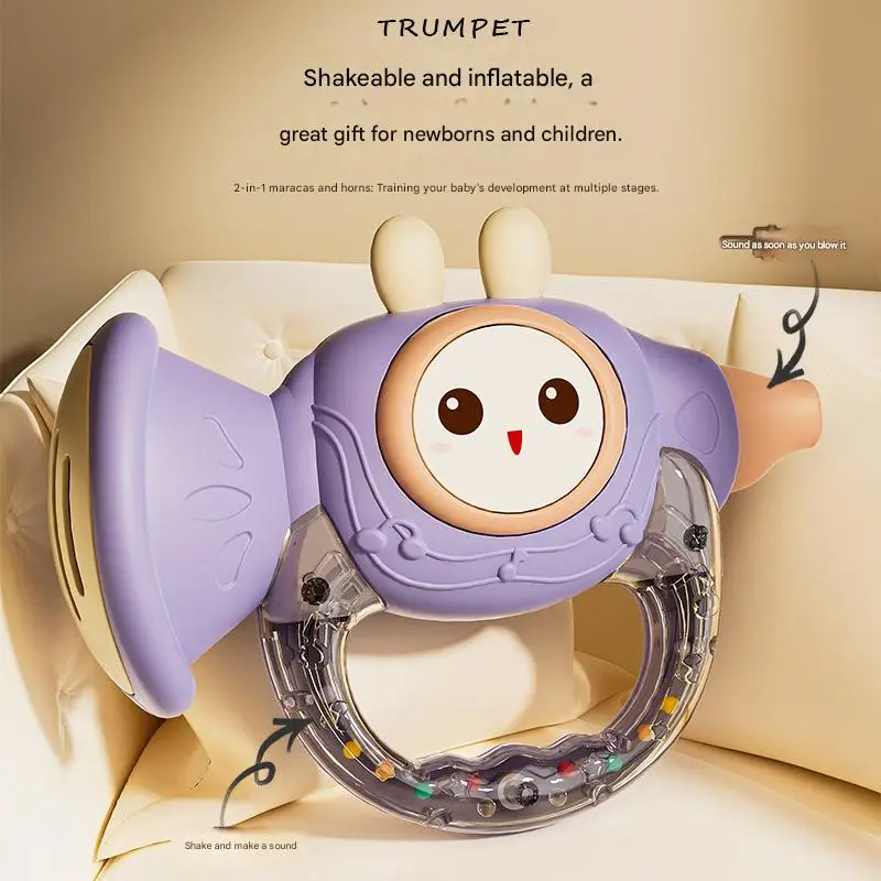 早期教育音楽玩具 6 から 36 ヶ月の子供向け ソフトシリコンホイッスルとミニガラガラ楽器 モンテッソーリ玩具