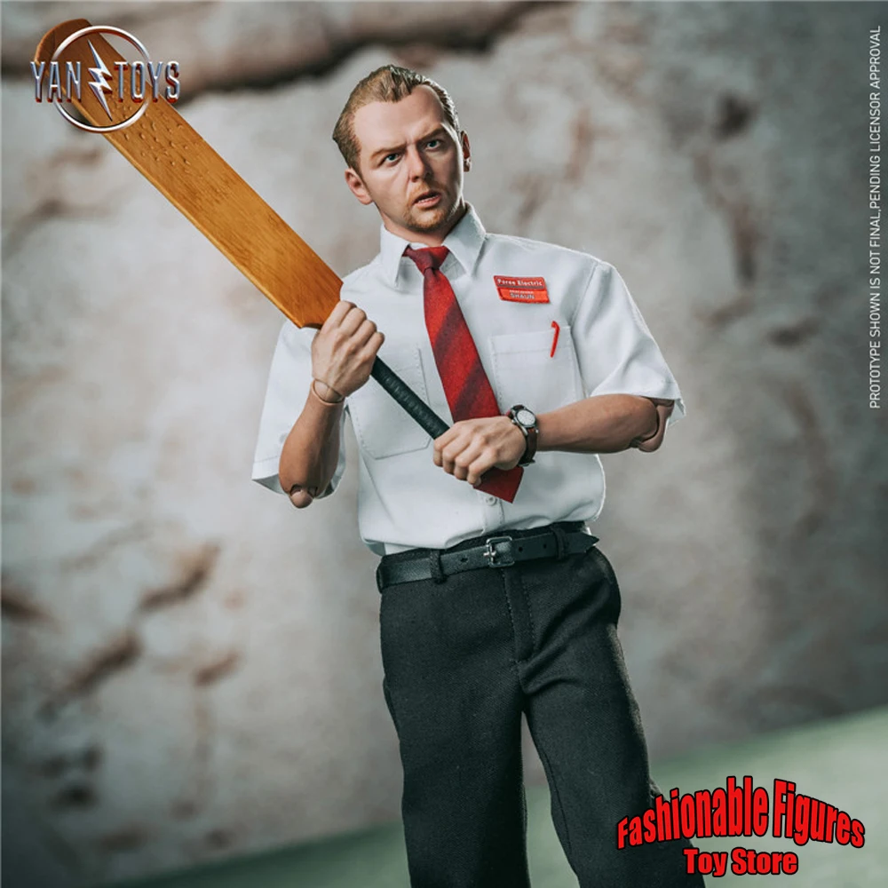 YANTOYS JR03 1/6 Men Soldier Simon Pegg Shaun Of The Dead Dolls Full Set 12