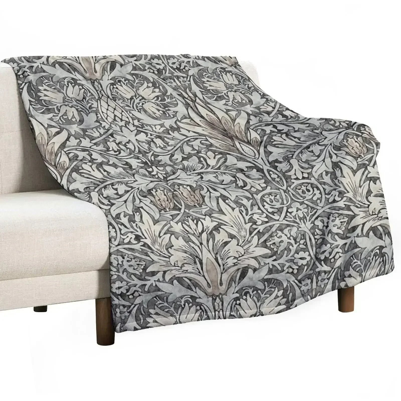 

William Morris Snakeshead (grey) pattern Throw Blanket Single Heavy Warm Blankets