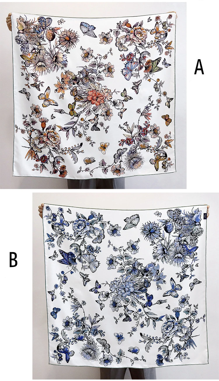 

18MM Silk Twill Scarf Luxury 90 Scarfs Rolled Edges Bandanas Bag Belt Accessories Christmas Gift Head Neck Decoration