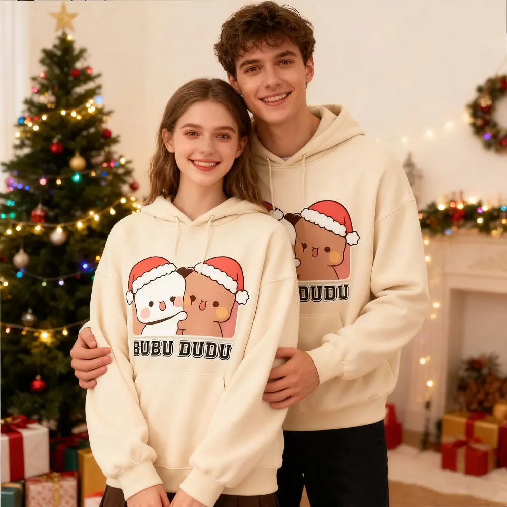 

Bubu Dudu Christmas Sweatshirt Cute Couple Matching Clothing Kawaii Holiday Outfit Women Men Xmas Festival Costumes Casual Tops
