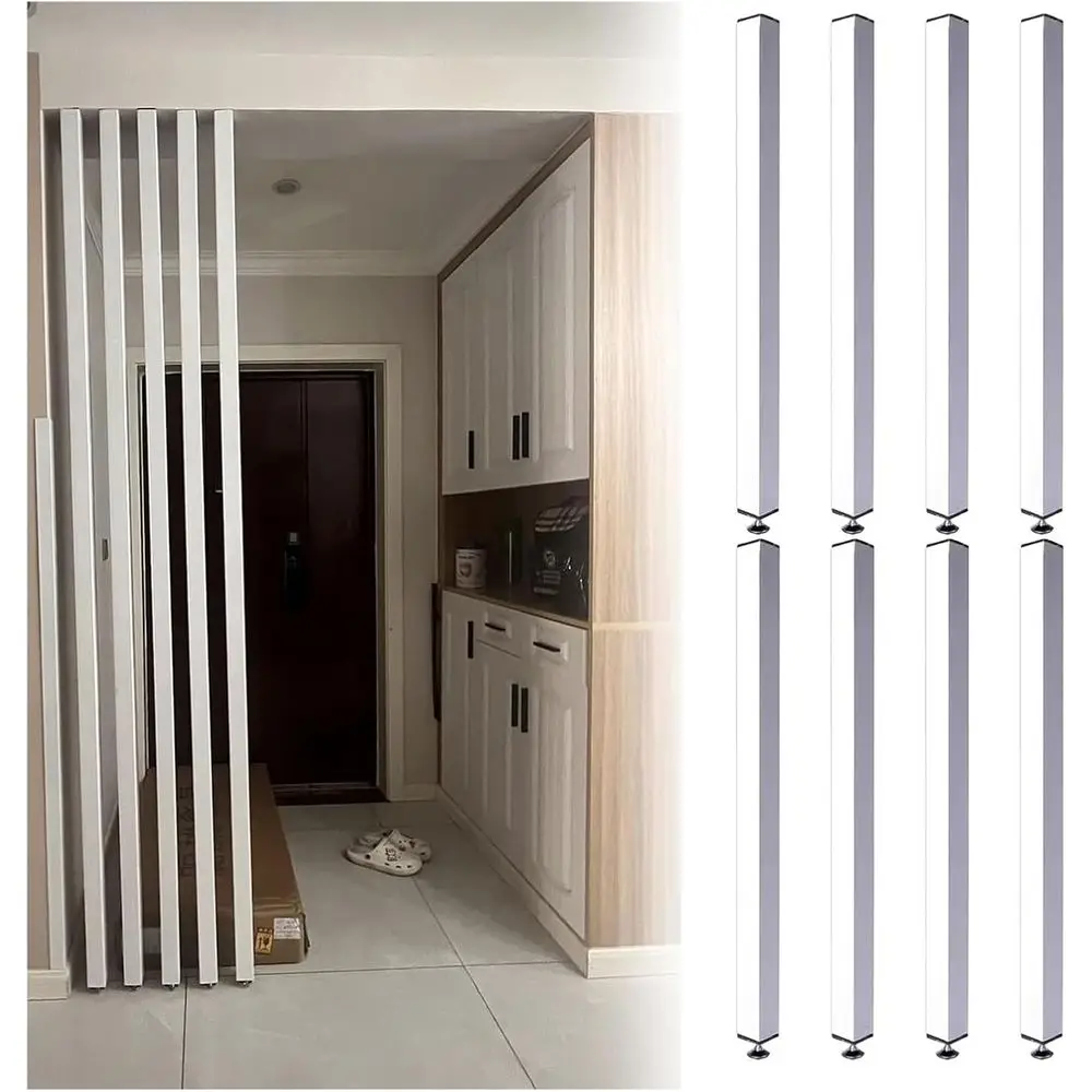 

Белые деревянные перегородки с регулируемой высотой из 8 штук, высота 150 см, для дома, гостиницы и офиса