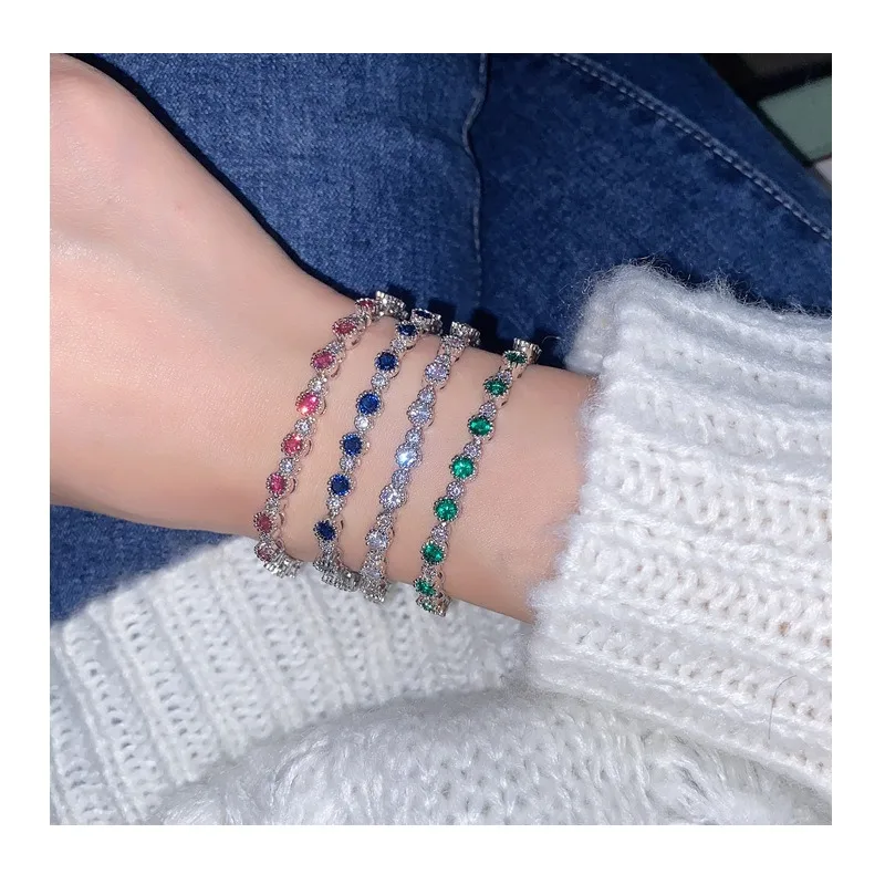 

Accessories Crystal Love Copper Zircon Hand Ladies Creative Bracelet New Fashion Trendy