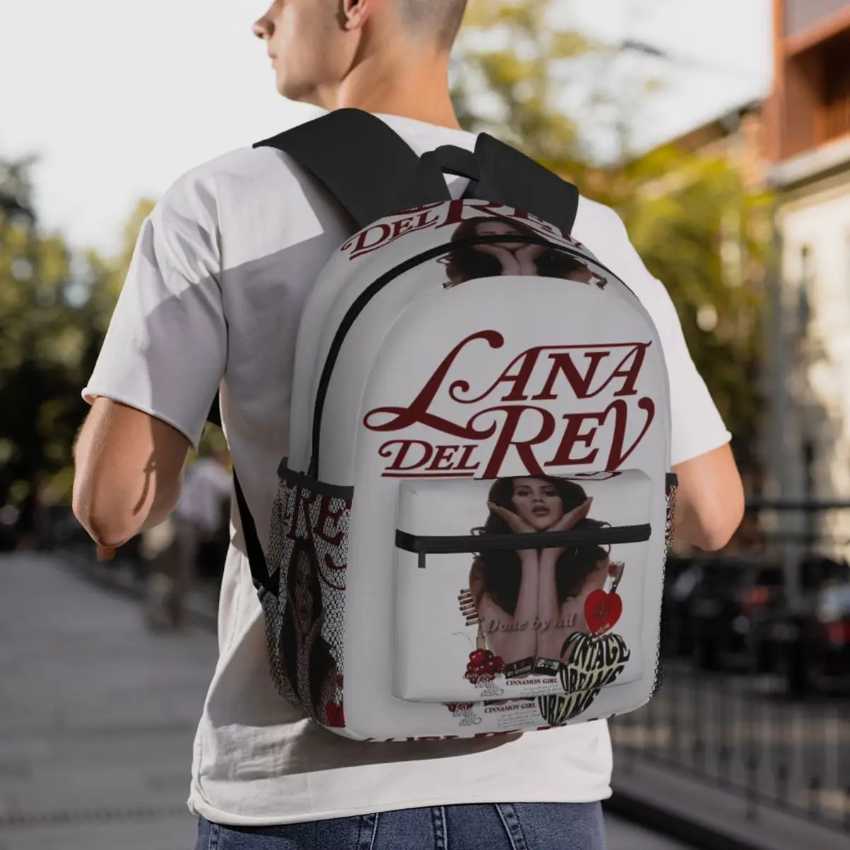 Singer Lana Del Rey Print Backpack Student BookBag Children School Bag Laptop Shoulder Bags for Men Women