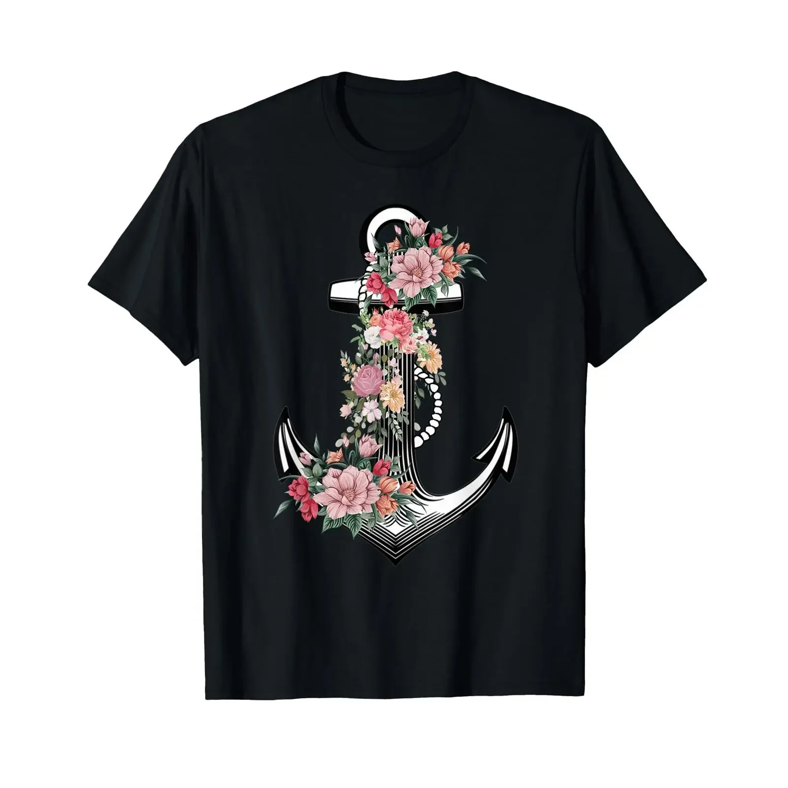 Preppy Nautical Anchor s for Sailors Boaters Yachting T Shirt vintage Washed Versatile graphic Stylish homme Unisex Casual
