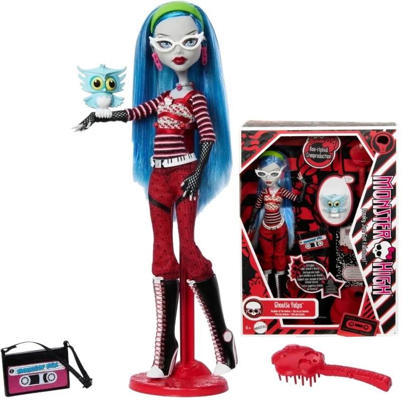 New Surprise Doll Monster High Booriginal Creeproduction Doll Ghoulia Yelps Reproduction with Doll Stand Toy  Gifts for Girls