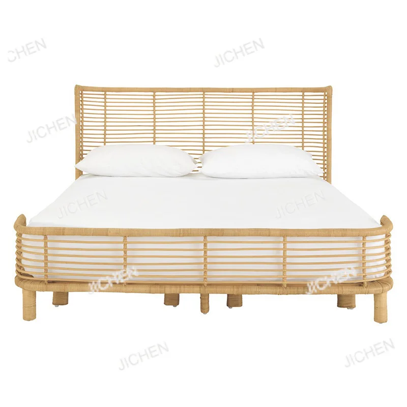 

Rattan Art 1.8 Meters Human Bed B & B Creative Bed Simple Ins Style Rattan 1.5 Meters Full Rattan Bed