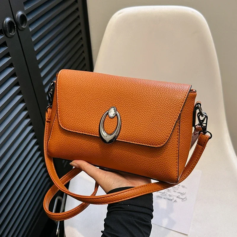 Bolso Retro de cuero PU suave para mujer, bandolera pequeña con asa superior, informal, a la moda, 2024