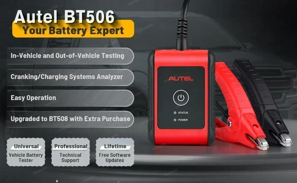 New Original Autel MaxiBAS BT506 Auto Battery and Electrical System Analysis Tool Works with Autel MaxiSys Tablet