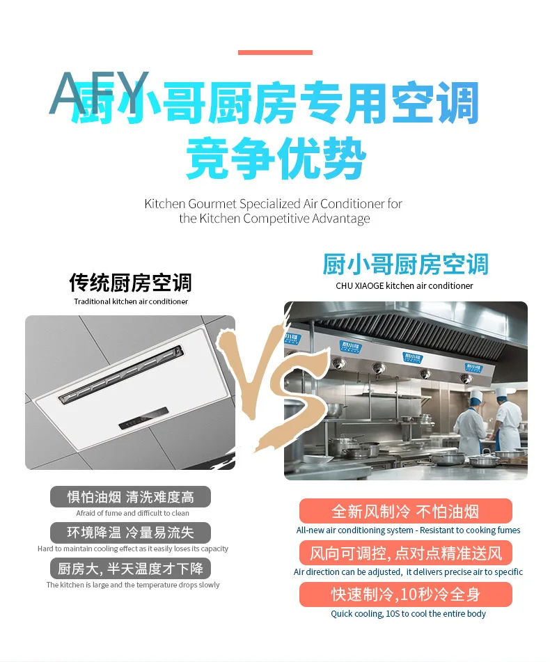 Commercial kitchen Air conditioning Restaurant 8-10 kitchen space Refrigerator use dedicated first-class energy efficiency