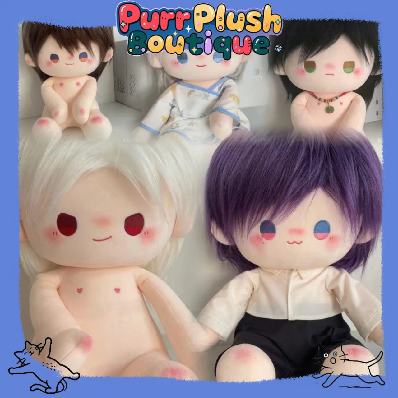 

40CM Sitting Doll Game Love and Deepspace Sylus Crow Caps Pillow Hair with Fried Hair Plush Pillows Cartoon Dress-up Cotton Doll