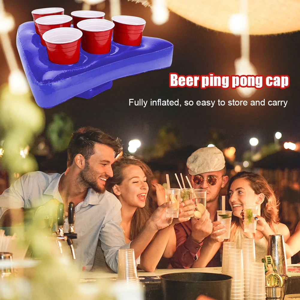 

Kids Inflatable Beer Pong Triangle Cap Throwing Interactive Game Prop Toys