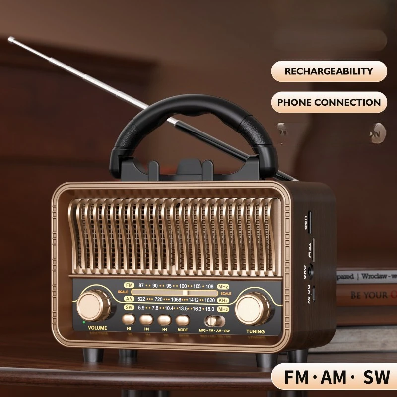 

Новый портативный винтажный радиоприемник AM/FM/SW с USB-аккумулятором и антенной
