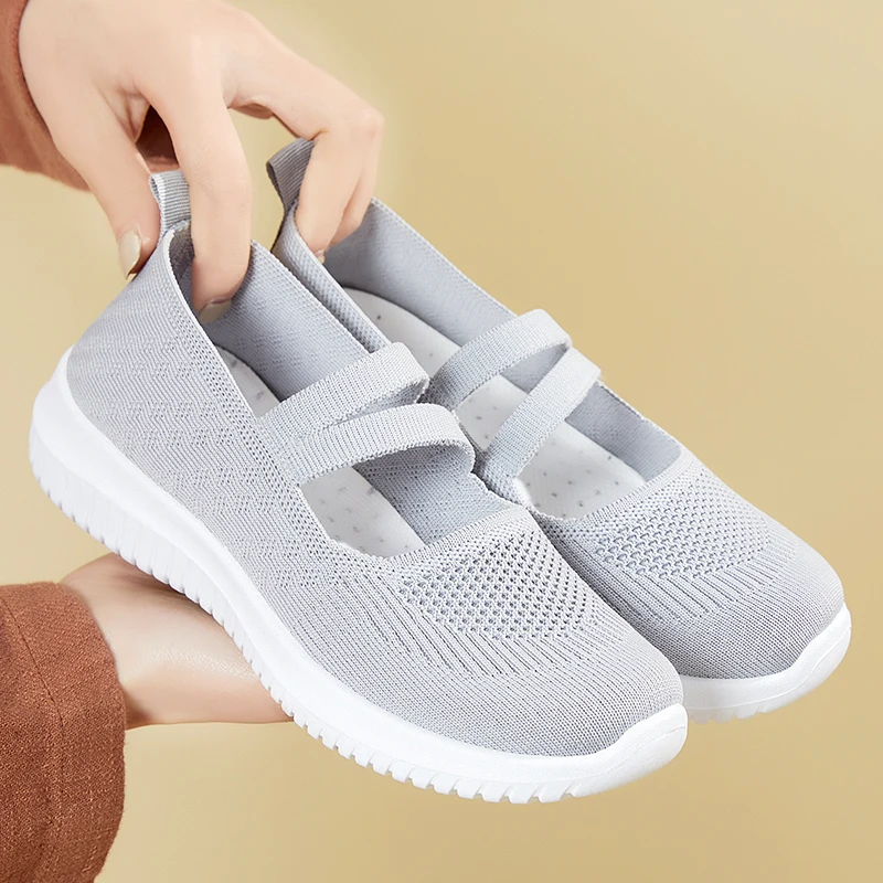 Woven Mesh Breathable Women\'s Shoes Soft Bottom Non-slip Flat Shoes Shallow Mouth Set Foot Single Woman Loafer Shoe