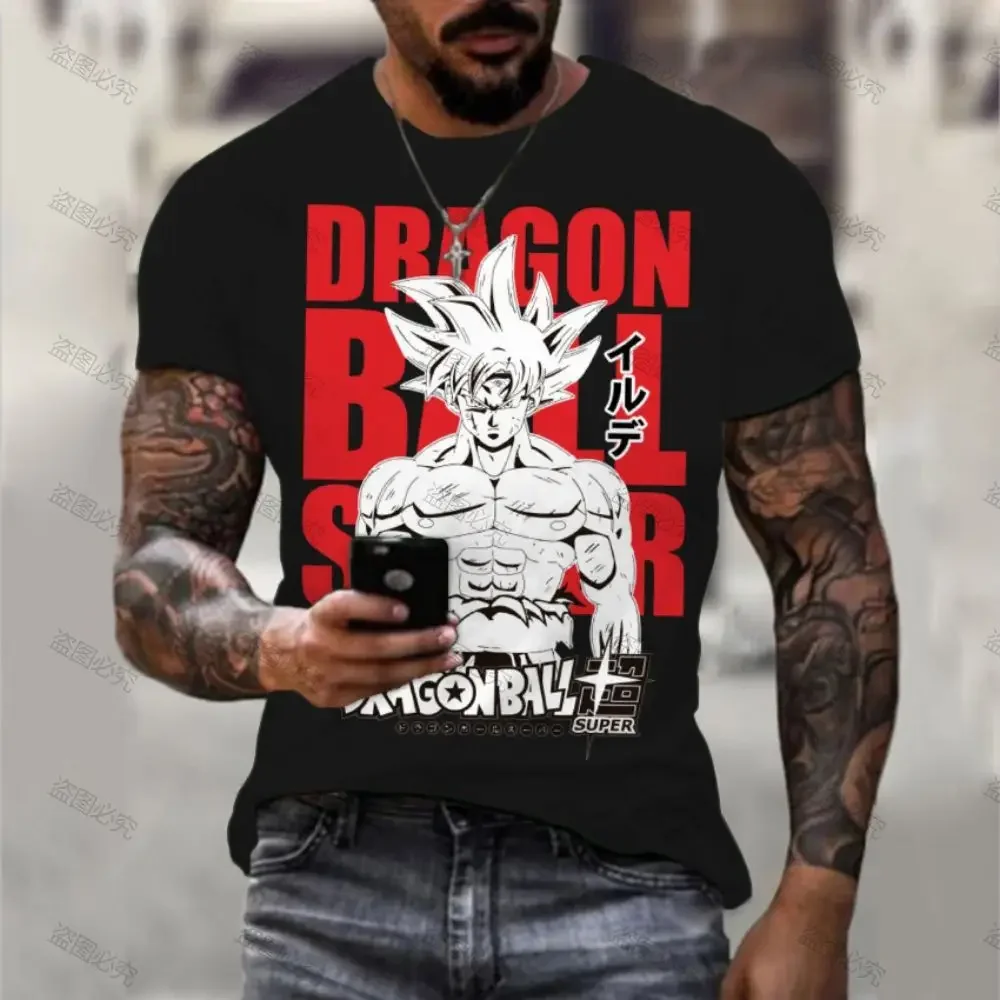 Printed T-shirt Gym Dragon Ball Z Men Clothing Tshirt T-shirts Valorant Anime Tops Vegeta Men's Fashion 110-6XL Goku Streetwear