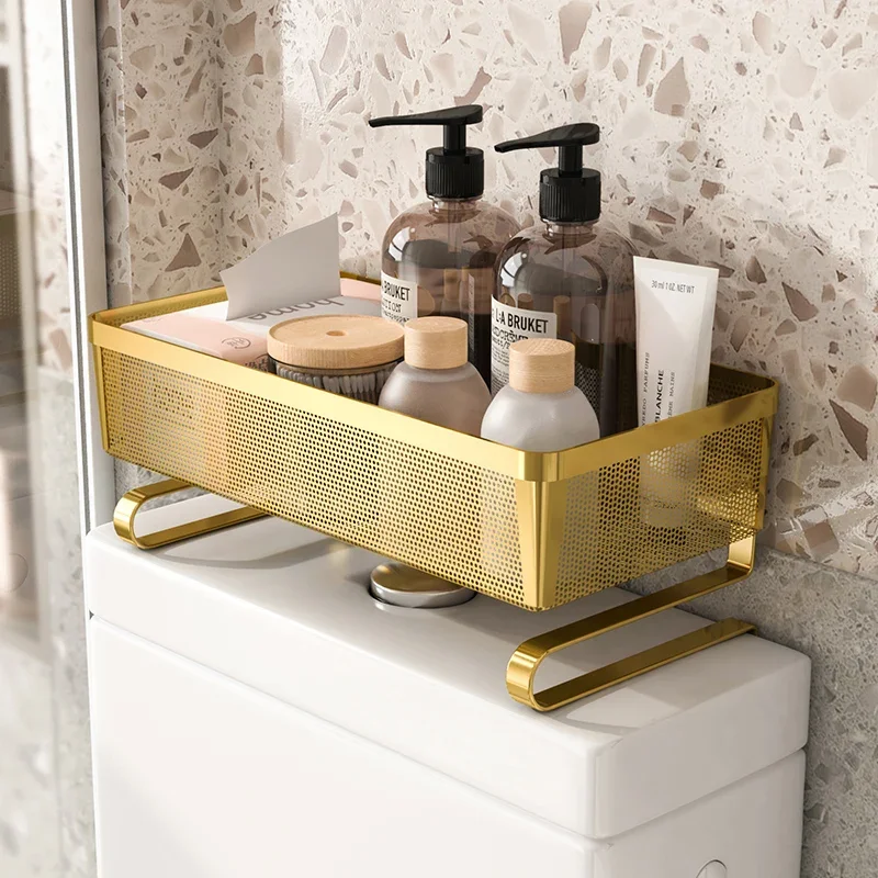 

Luxurious Bathroom Storage Shelf Easy No-Drill Installation for Shower Essentials and Toilet Area Organization