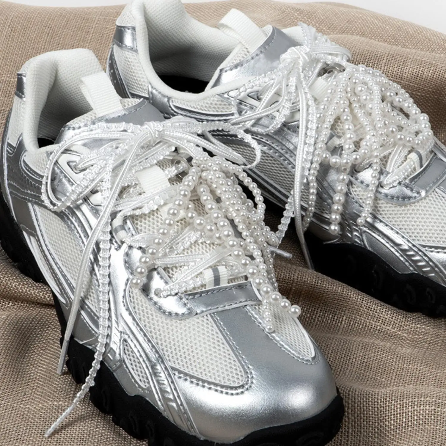 Shoelace Decorative Buckle Handmade Shoes Clip Double Layered Pearl Bead Bowknot Ballet Style Shoelaces Shoe Accessories