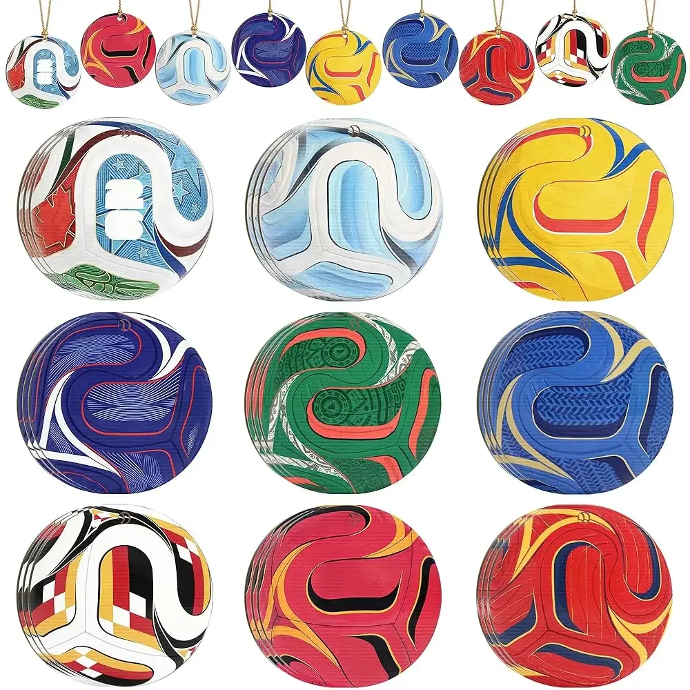 

36 деревянных подвесных украшений в виде футбольных мячей, подарок для футбольных фанатов и любителей спорта, декор для вечеринки в честь Чемпионата мира 2026 года