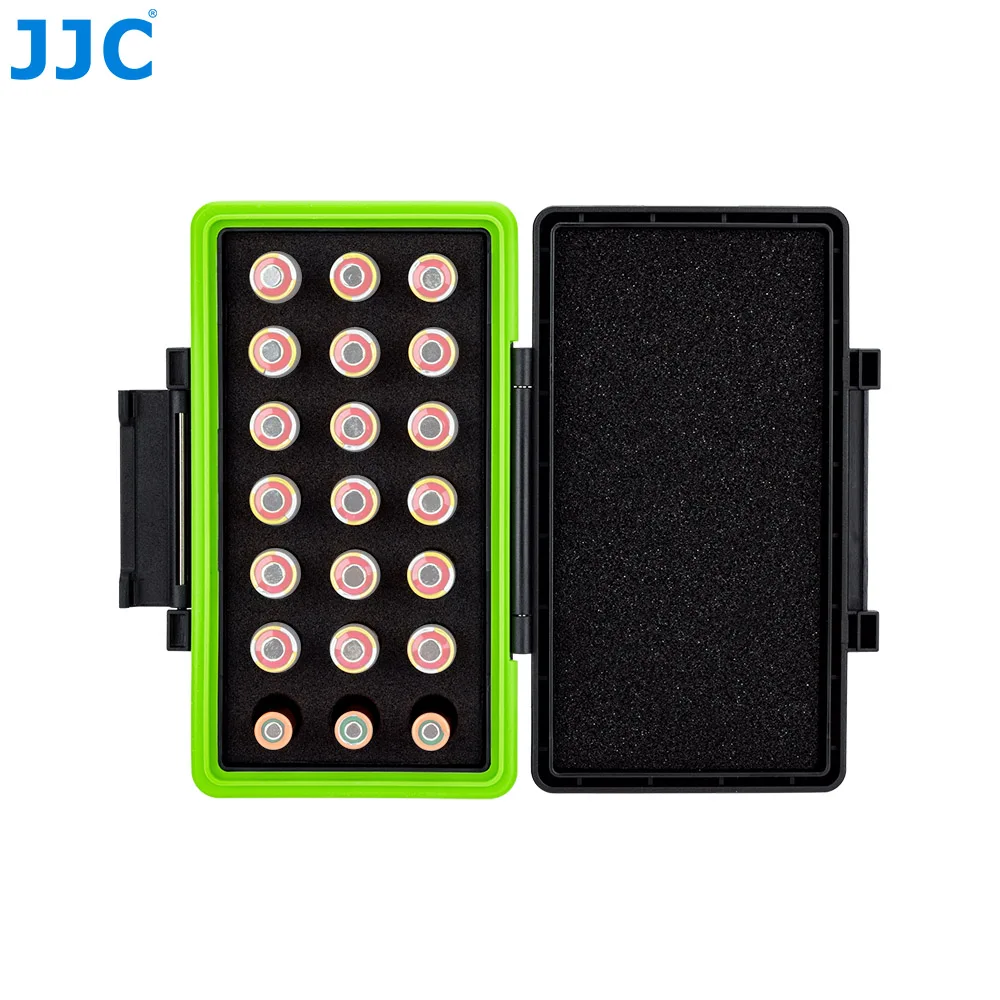 JJC 21 Slots 23A/ VA23GA/ A23/ MN21/ V23GA/ 27A/ VA27GA/ A2/ MN2/ V27GA Battery Organizer Case, Waterproof Hard Case Battery Box