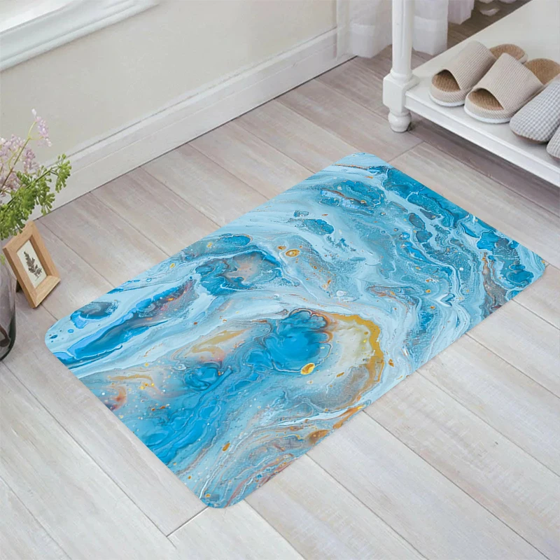 

Luxury Flowing Gold Marble Pattern Floor Mat Carpets Room Rugs Balcony Home Carpet Entrance of House Kitchen Rug Foot Door Mats