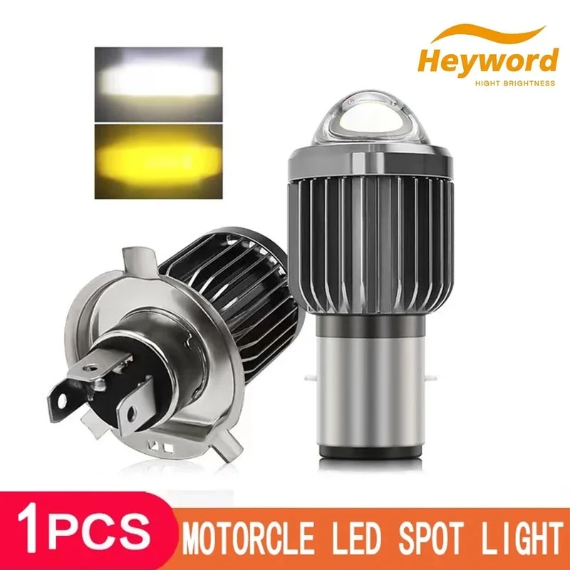 Heyword 70000Lm H4 LED Moto H6 BA20D LED Motorcycle Headlight Bulbs White Yellow Hi Lo Lamp Scooter Accessories Fog Lights 12V