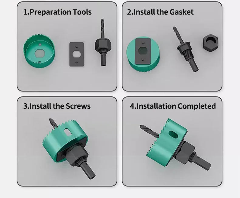 GREENERY 19-127mm Hole Saw Cutting Kit Set for Wood Drywall Particle Board Drilling Woodworking Tools with Storage Case