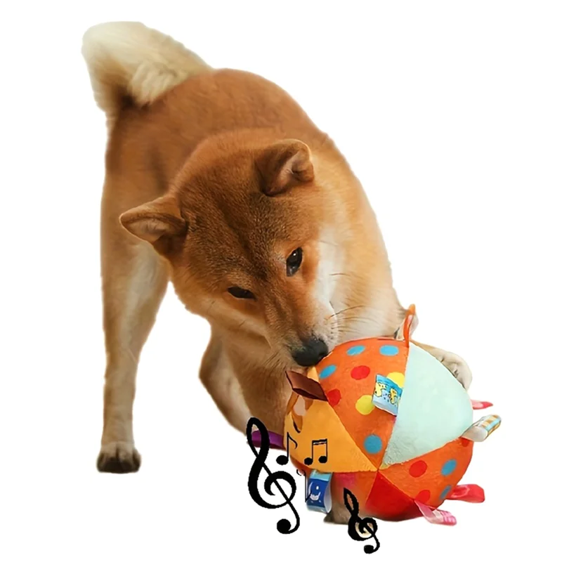 A88E-Bite Sound Resistant Plush Handle Interactive Ball Dog For Aggressive Chewing Training, Stress Relief