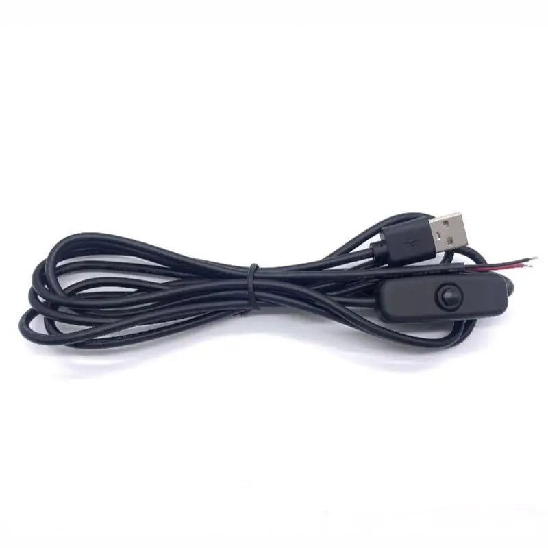 USB Extension Cable with ON OFF Switch 2M Tangle Free Power Line for LED Strip Light Wedding Decoration