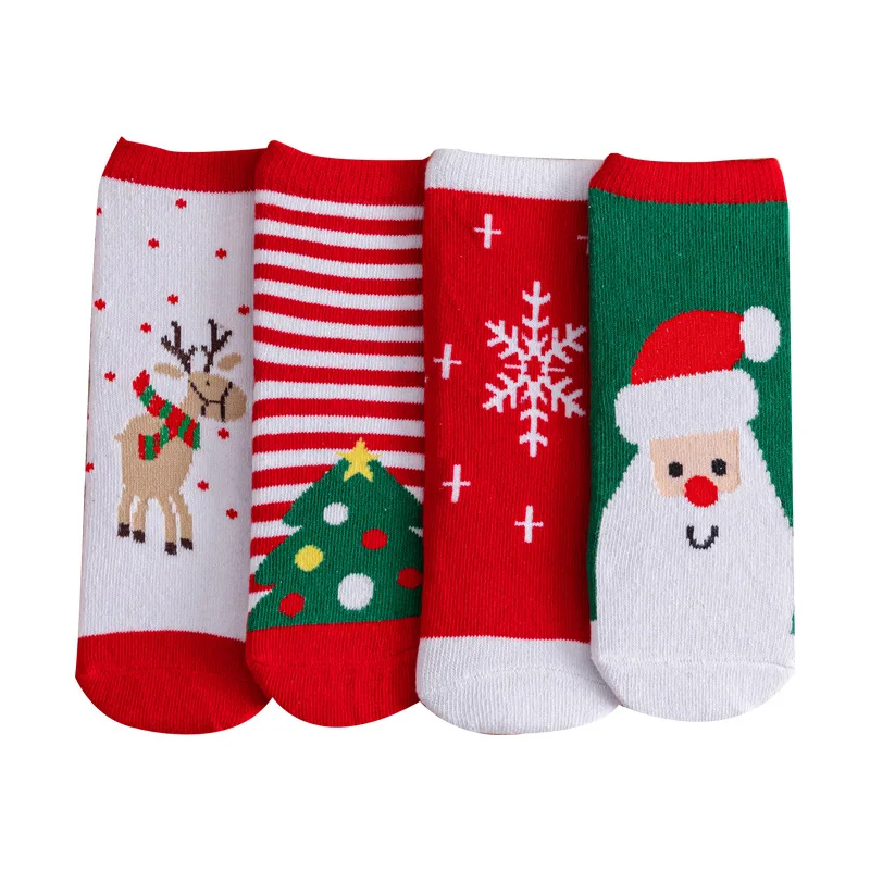 

1 Pair Christmas Socks for Children Kids Men Family Winter Autumn Warm Socks Xmas New Year Socks Cotton Santa Claus Socks