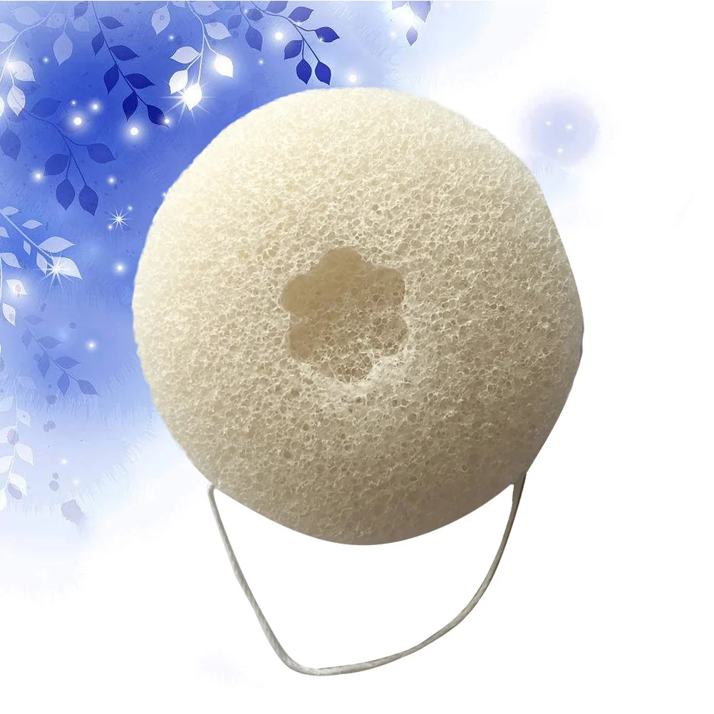 Esponja de lavado en polvo de bambú activo para la exfoliación de grasa para mejorar el tejido de la piel, esponja biodegradable de limpieza profunda (Beige)