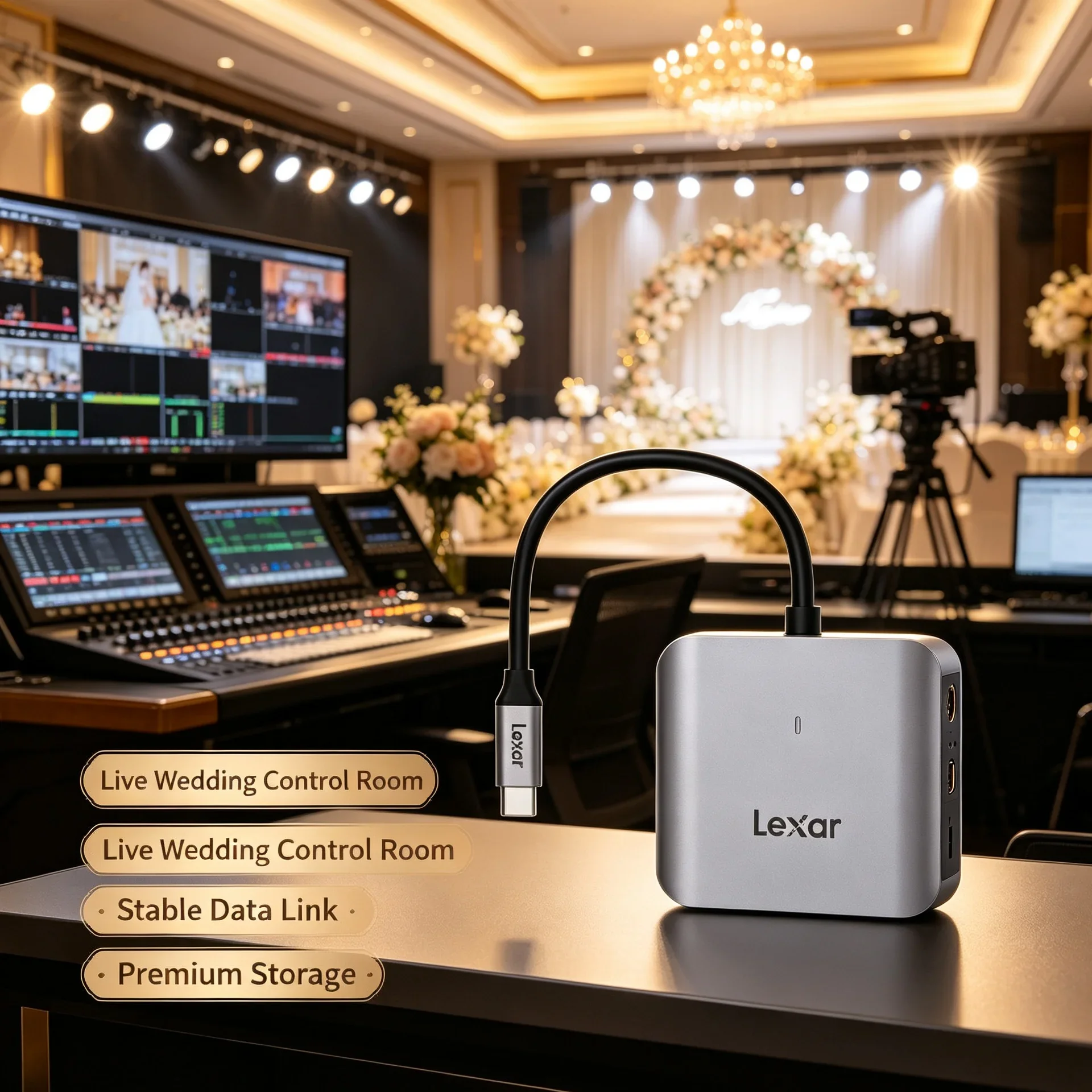 Lexar Aluminum CFexpress Type B Card Reader USB 3.2 Gen 2 10Gbps Type C CFE Card Reader Portable for 8K Video Photo PC Mac